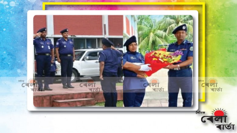 ফুলেল সংবর্ধনা ও গার্ড অফ অনার প্রদান